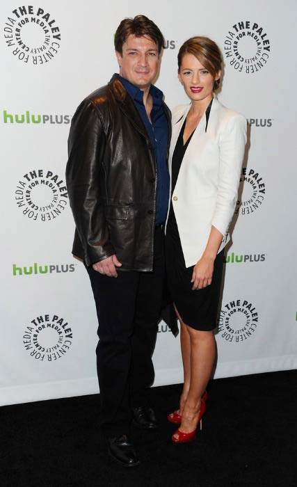 Nathan Fillion and Stana Katic at the Media's PaleyFest 2012 honoring Castle event in March 2012