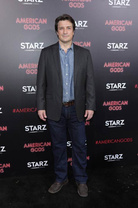 Nathan Fillion at the premiere of Starz's American Gods in April 2017