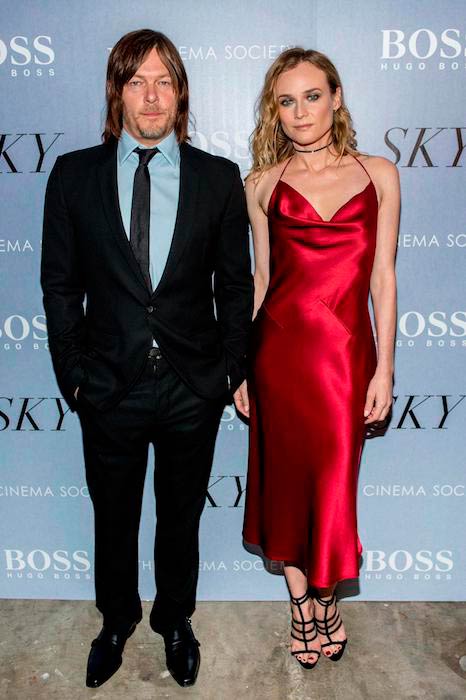 Norman Reedus with Diane Kruger at the premiere of Sky in New York City in April 2016