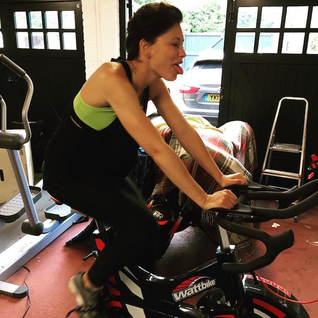 Rob Solly shared a picture of Emma Willis on the wattbike