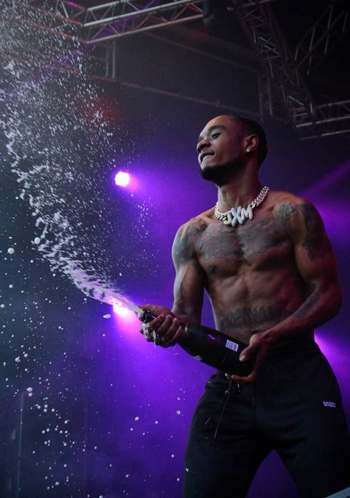 Slim Jxmmi performing at his hip hop band Rae Sremmurd's concert in July 2017