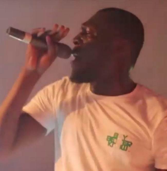 Stormzy performing at Beat 99.9 FM concert in Lagos, Nigeria in December 2015