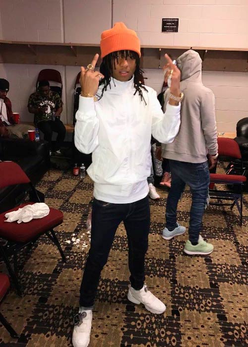 Swae Lee poses before start of a private show in June 2017