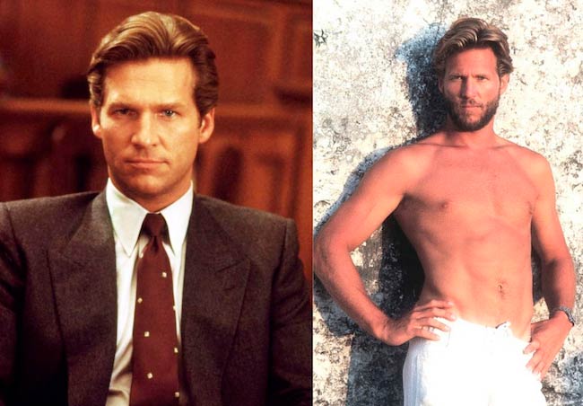 A young Jeff Bridges in Jagged Edge (1985) left and in Against All Odds (1984) on right