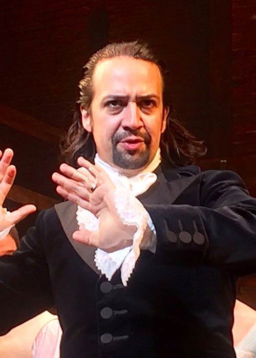 Lin-Manuel Miranda playing the title role in the musical 'Hamilton' in April 2016