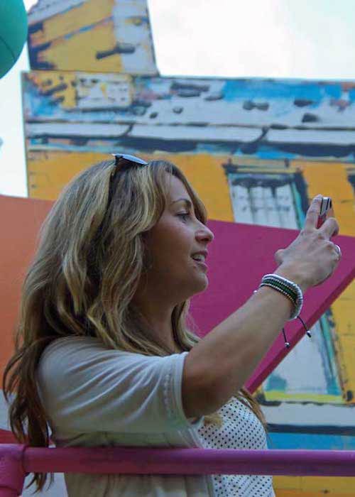 Samia Ghadie on the Coronation Street float at Manchester Pride in August 2011