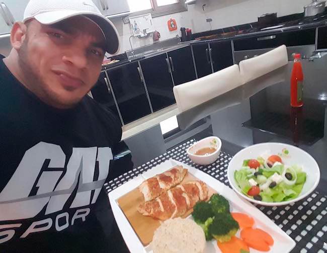 Mamdouh Elssbiay having food at Eat Smart as seen in July 2017