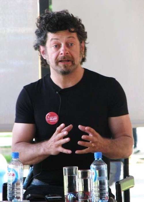 Andy Serkis addressing people