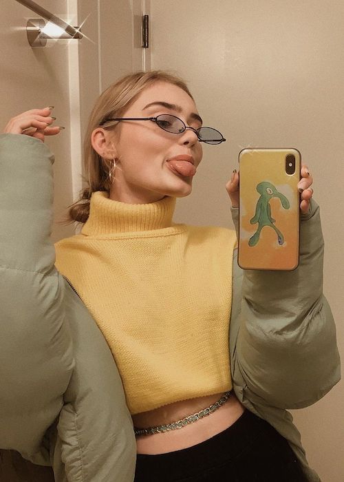 Meg Donnelly in an Instagram selfie in April 2020