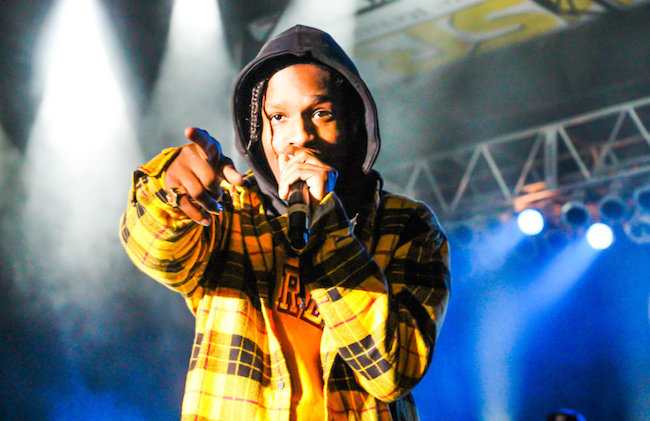 A$ap Rocky while giving a performance in October 2013