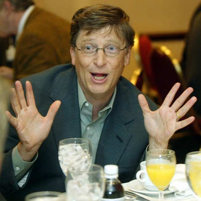 Bill Gates at a media lunch in February 2002