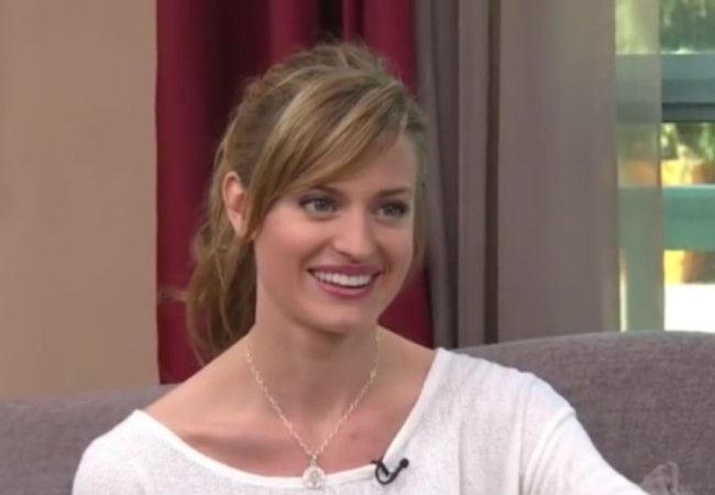 Brooke D’Orsay in a still from the chat show in 2014 where she shares about her Hallmark Channel Original Movie ‘June in January’