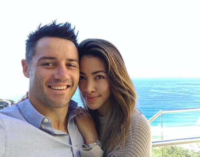 Cooper Cronk and Tara Rushton in a selfie seaside in June 2017