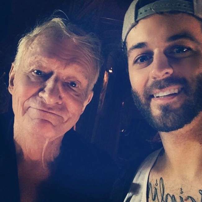 Curtis Lepore (Right) and Hugh Hefner in a selfie