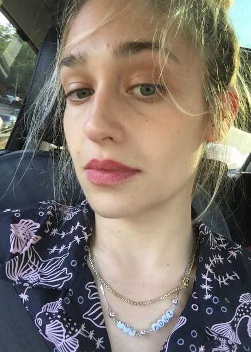 Jemima Kirke Taking a Car Selfie