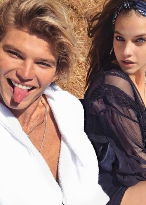 Jordan Barrett and Barbara Palvin in a selfie in May 2017