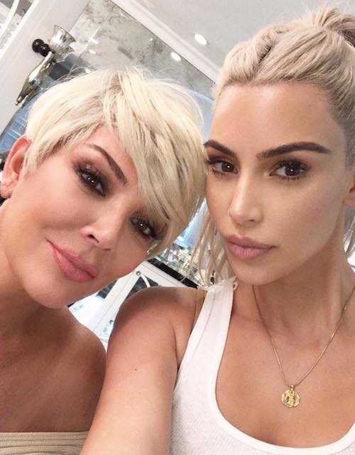 Kim Kardashian and her mom Kris Jenner in a selfie in November 2017