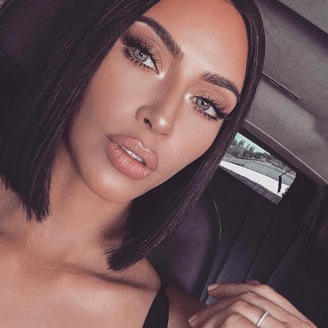 Kim Kardashian in another August 2018 selfie where she is looking like Megan Fox