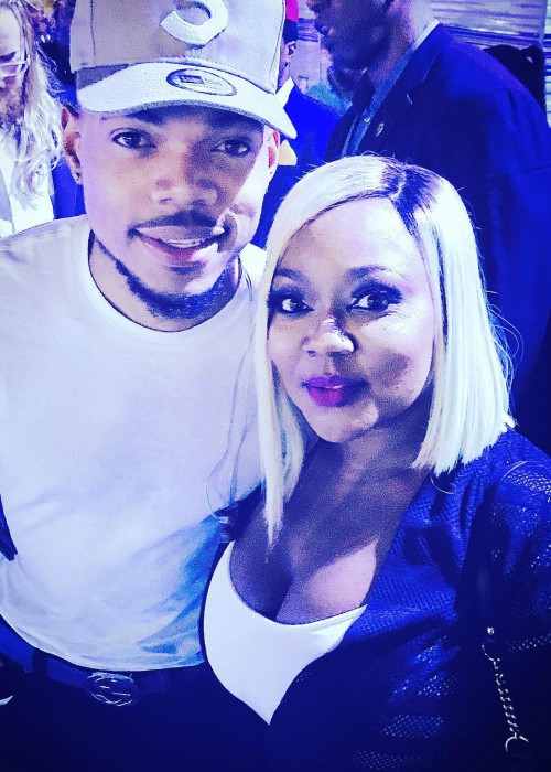 LaTocha Scott and Chance The Rapper in a selfie in June 2017