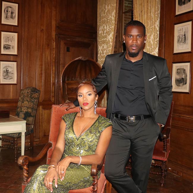 LeToya Luckett and Tommicus Walker inside a castle in September 2017