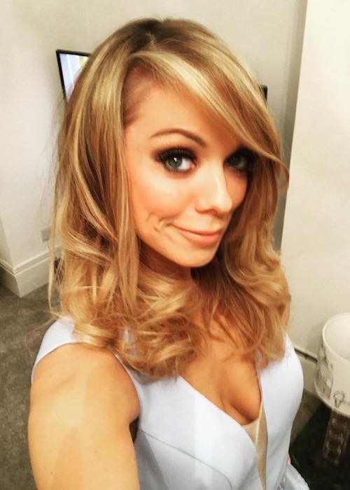 Liz McClarnon showing her blonde highlights in February 2017