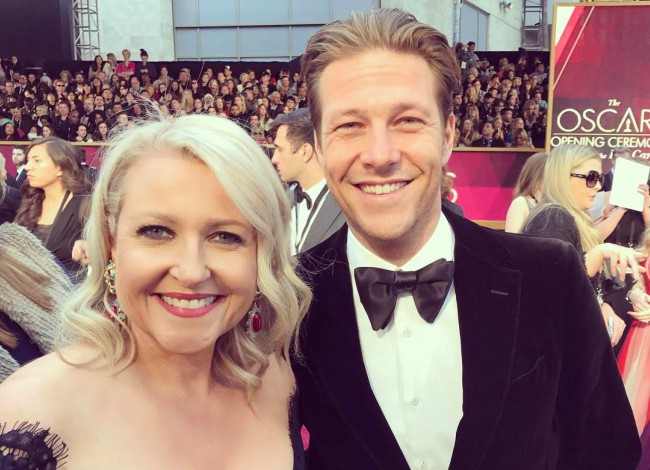 Luke Bracey and Angela Bishop in a selfie in February 2017