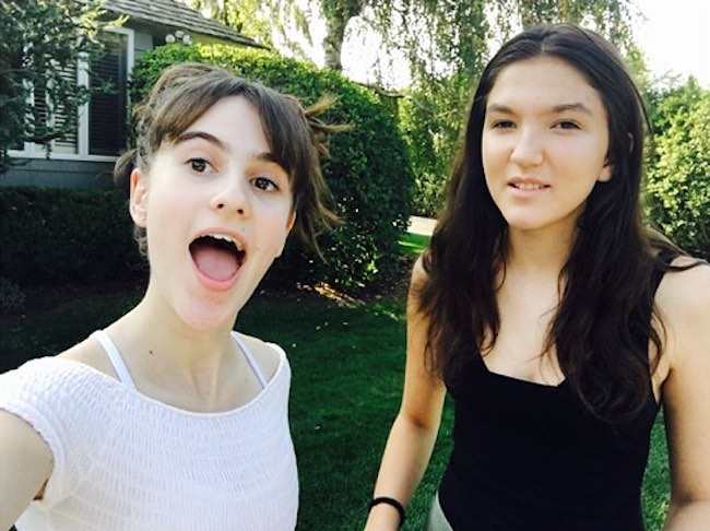 Maya Jade Frank with Ava Cutrone in a candid selfie in August 2016