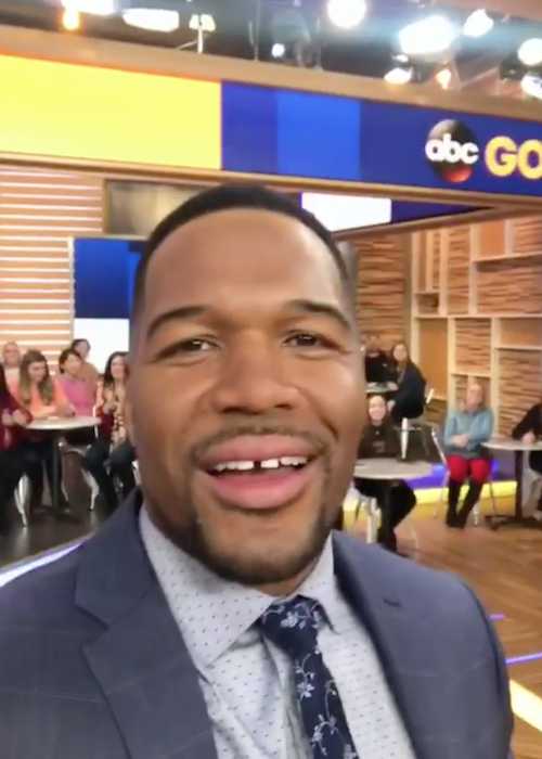 Michael Strahan on the set of Good Morning America in November 2017