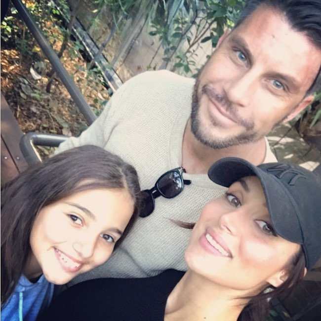 Snezana Markoski with partner Sam Wood and daughter Eve Victoria in August 2017