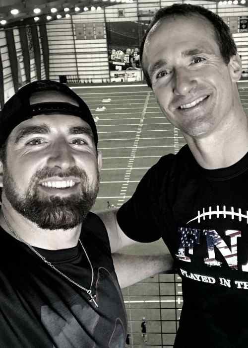 Tyler Toney (Left) and Drew Brees in an Instagram selfie in May 2017