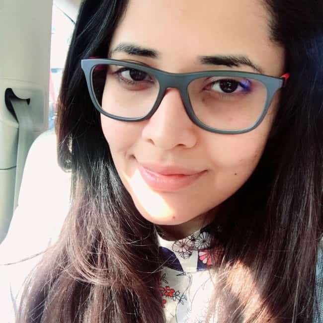 Anasuya Bharadwaj in a selfie in January 2018