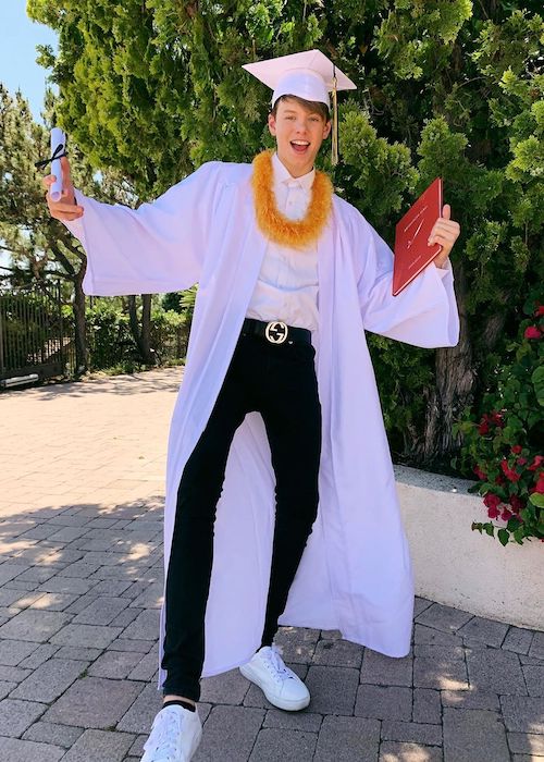 Carson Lueders during the high school graduation in June 2019