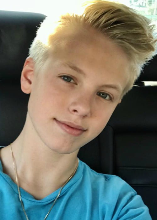 Carson Lueders in an Instagram sefie as seen in December 2017