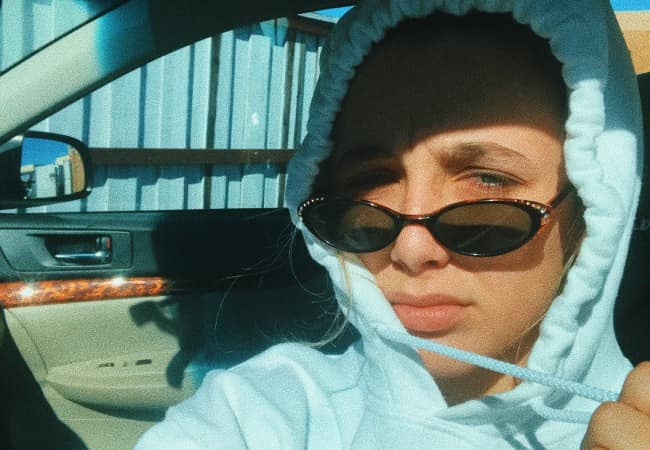 Emma Chamberlain in an Instagram selfie as seen in February 2018