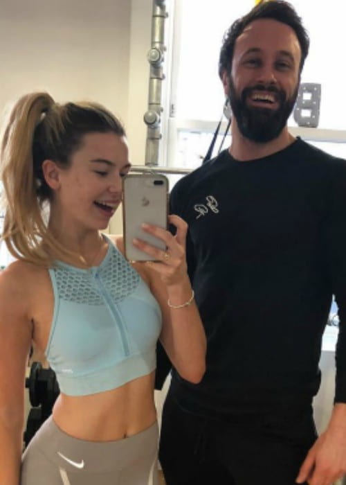 Georgia Toffolo in a selfie with her personal trainer Jason Bone in January 2018