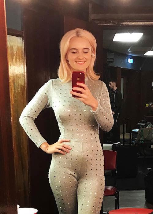 Grace Chatto in a sparkly costume in October 2017 selfie