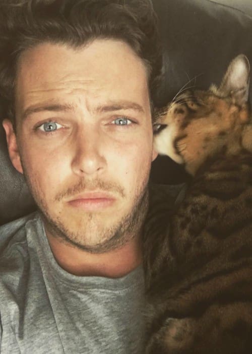 James Bennewith in an Instagram selfie with his cat in August 2017