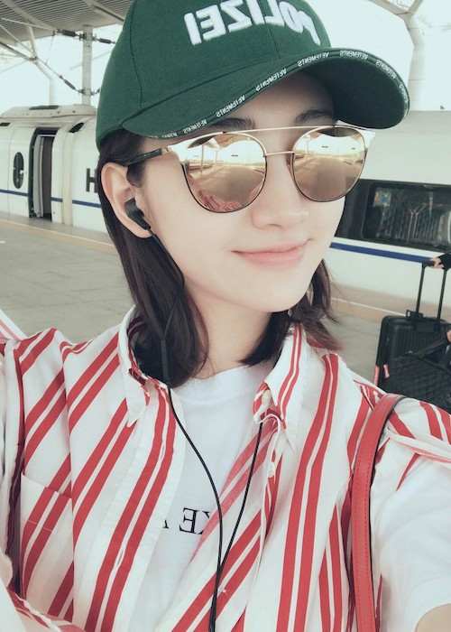 Jing Tian in a selfie in April 2017