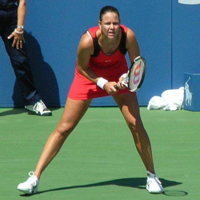 Lindsay Davenport in the middle of the play during 2006 US Open
