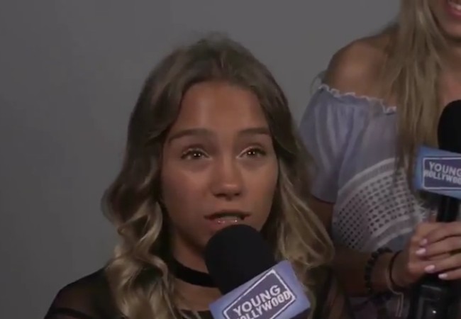 Lisa Mantler in a still from the Young Hollywood interview in August 2017