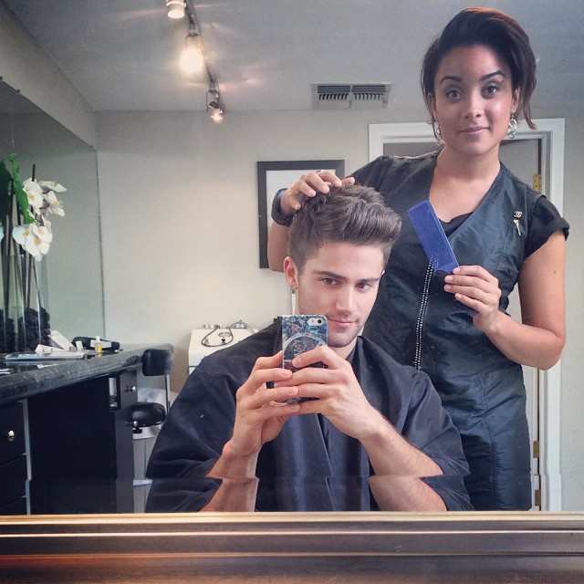 Max Ehrich after a haircut from Anew_you in September 2014