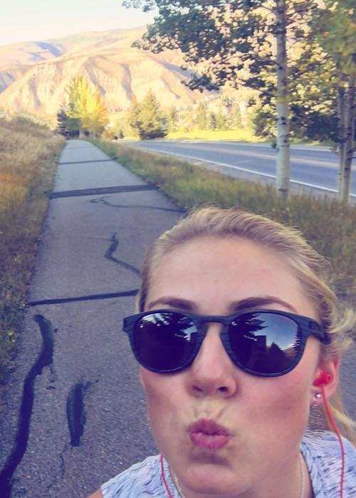 Mikaela Shiffrin in an Instagram selfie in September 2016