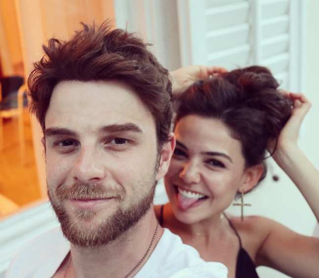 Nathaniel Buzolic and Danielle Campbell in July 2017