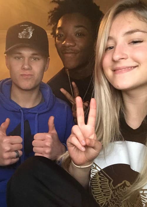 Owen Joyner (Left) in a selfie with Jaheem Toombs and Emi B in January 2018