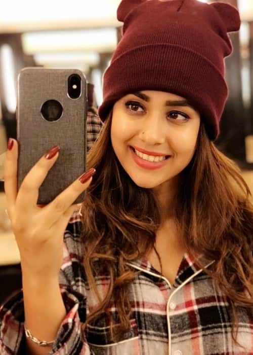 Sunanda Sharma in an Instagram selfie in January 2018