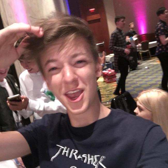 Weston Koury in an Instagram selfie in May 2017