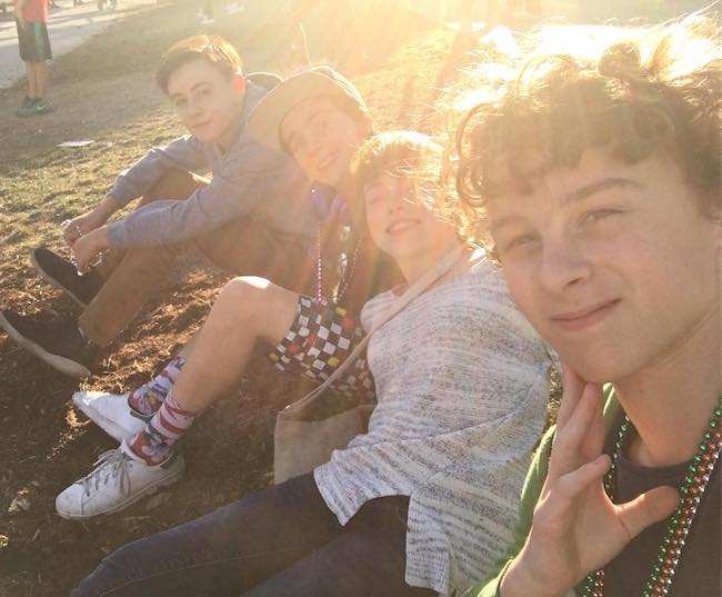 Wyatt Oleff with It movie co-stars in a selfie in September 2016