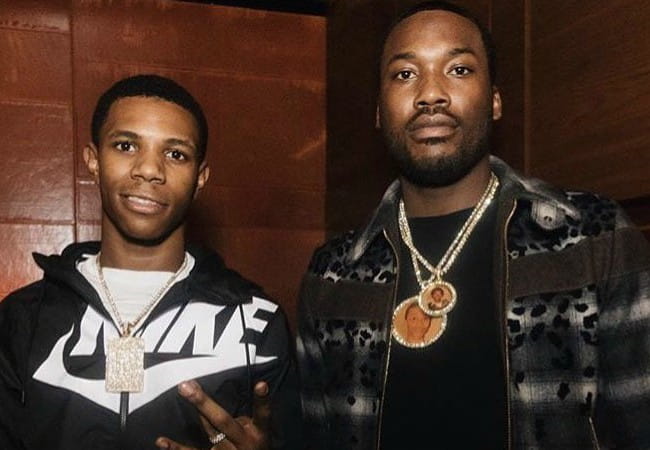 A Boogie wit da Hoodie (Left) and Meek Mill as seen in November 2017