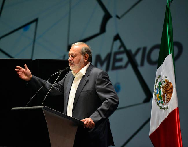 Carlos Slim Helu talking at Aldea Digital Mexico City, Mexico in 2013