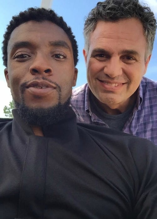 Chadwick Boseman and Mark Ruffalo in a selfie in June 2017